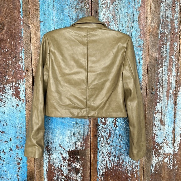 Bagatelle Faux Leather Cropped Jacket Size Medium - Picture 6 of 6